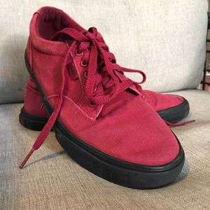 red black vans shoes